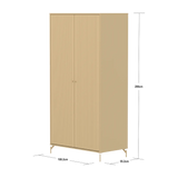 SAGA Wardrobe, 2 door, Sand with grooves WARDROBE ACTIVE flexa-com.myshopify.com