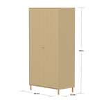 SAGA Wardrobe, 2 door, Sand with grooves WARDROBE _badge_bestseller flexa-com.myshopify.com