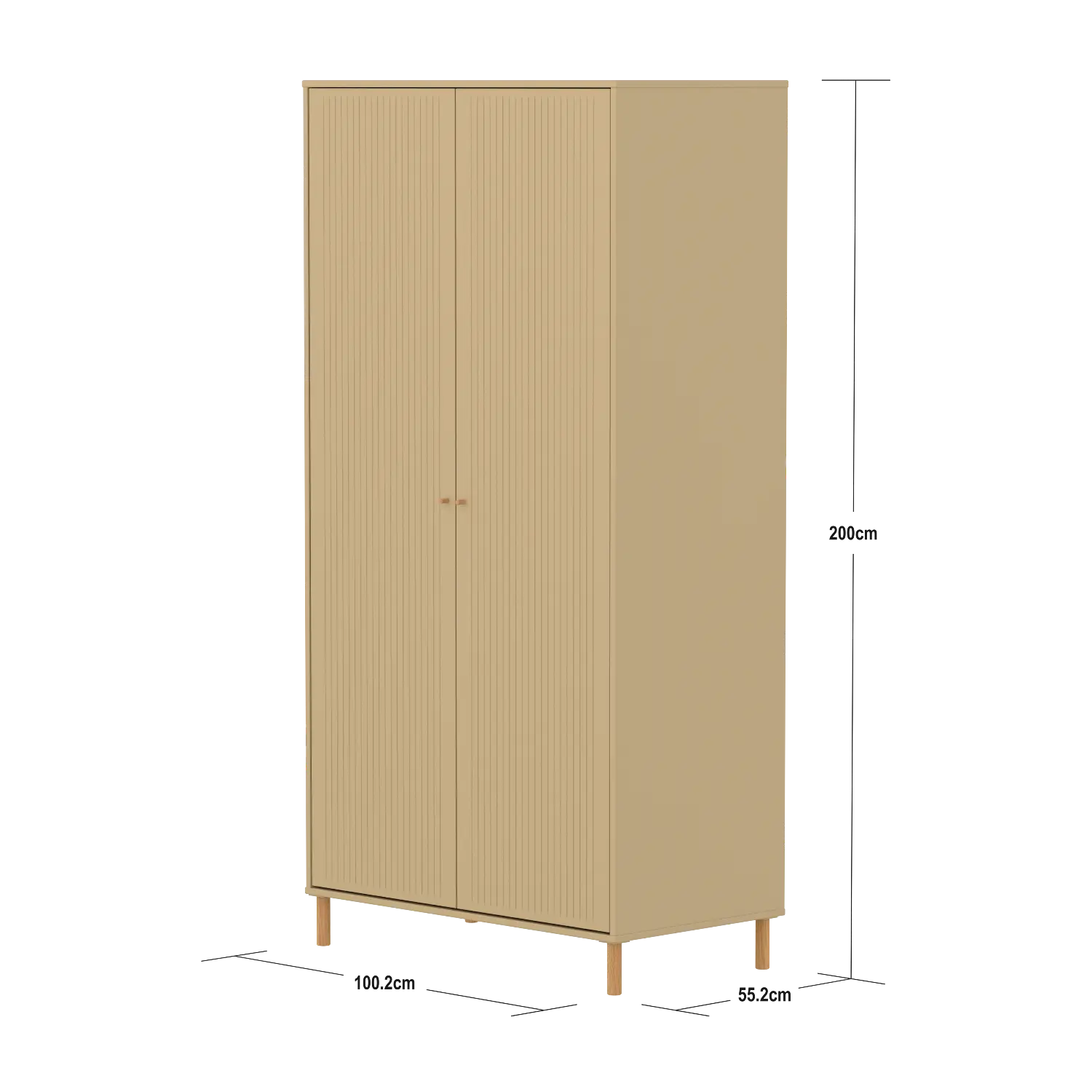 SAGA Wardrobe, 2 door, Sand with grooves WARDROBE _badge_bestseller flexa-com.myshopify.com