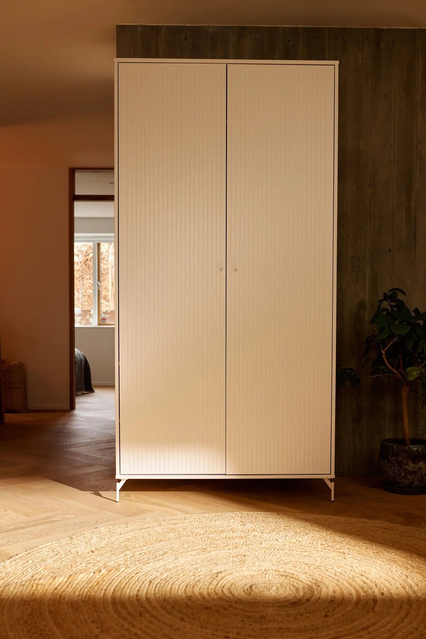 SAGA Wardrobe, 2 door, White with grooves WARDROBE ACTIVE flexa-com.myshopify.com