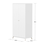 SAGA Wardrobe, 2 door, White with grooves WARDROBE ACTIVE flexa-com.myshopify.com