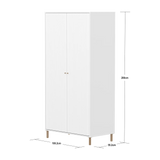 SAGA Wardrobe, 2 door, White with grooves WARDROBE ACTIVE flexa-com.myshopify.com