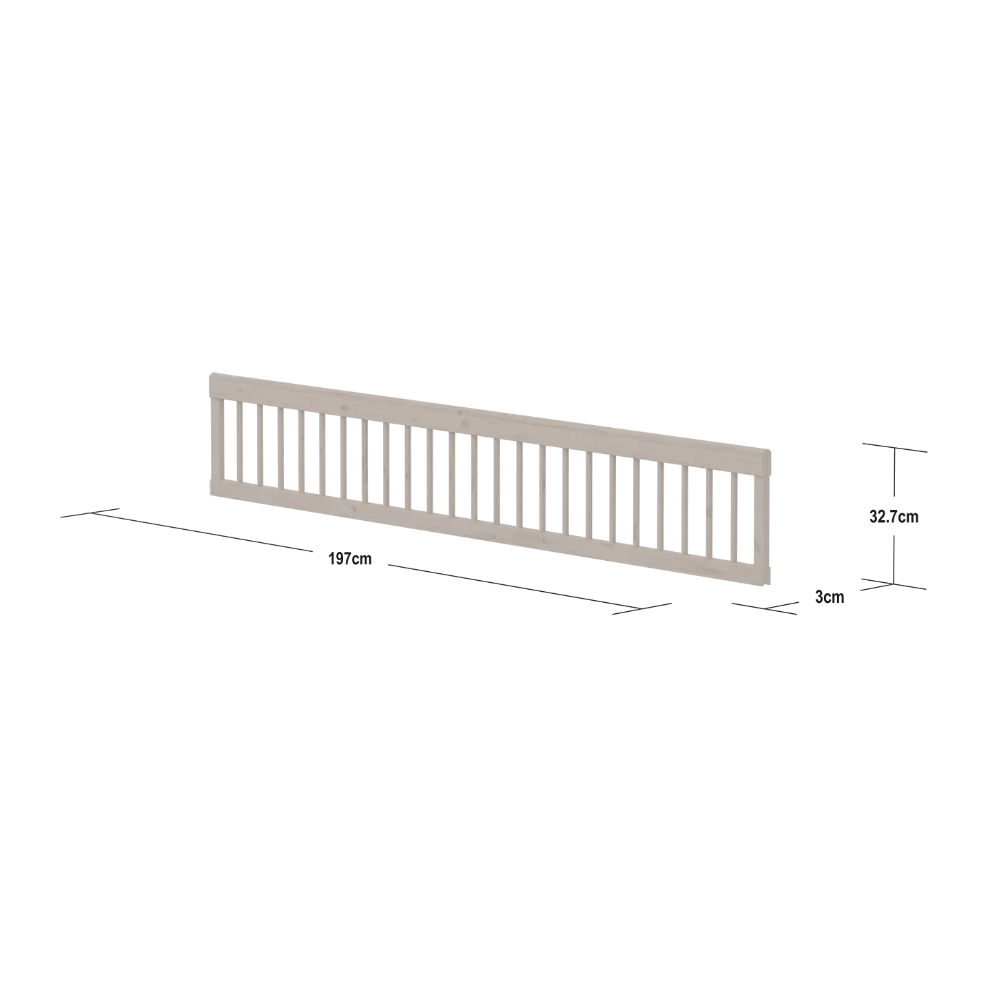 Safety Rail Full-Length, 200 cm, Grey SAFETYRAIL 200 flexa-com.myshopify.com