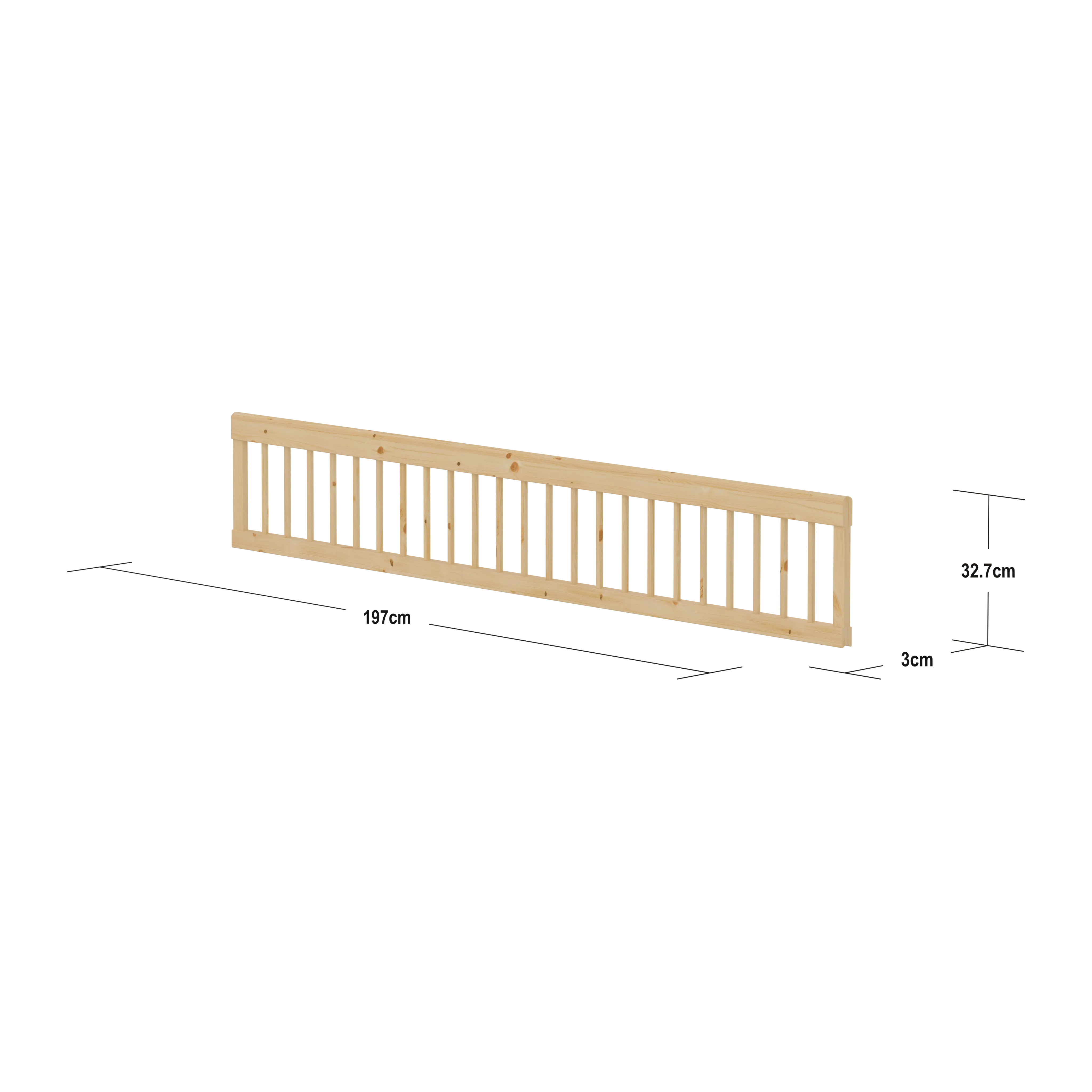 Safety Rail Full-Length, 200 cm, Pine SAFETYRAIL 200 flexa-com.myshopify.com