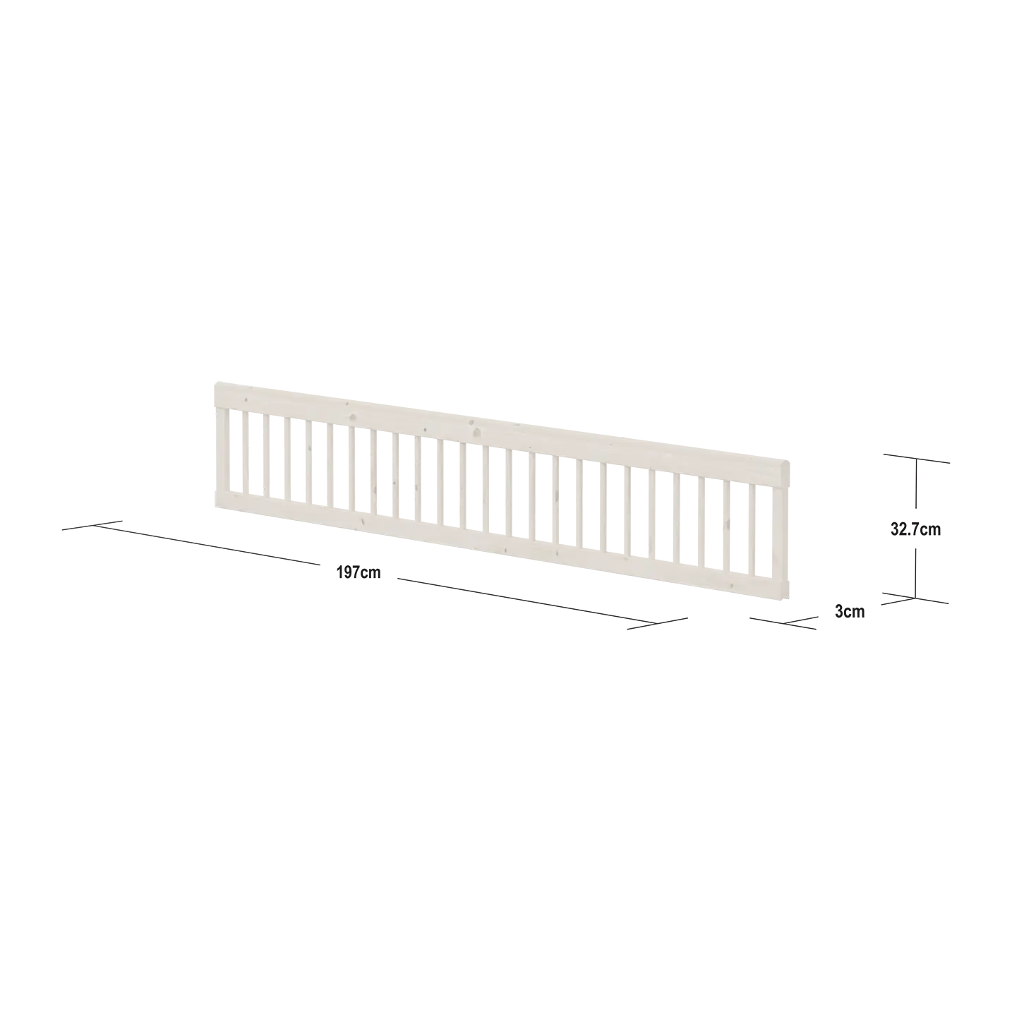 Safety Rail Full-Length, 200 cm, White SAFETYRAIL 200 flexa-com.myshopify.com