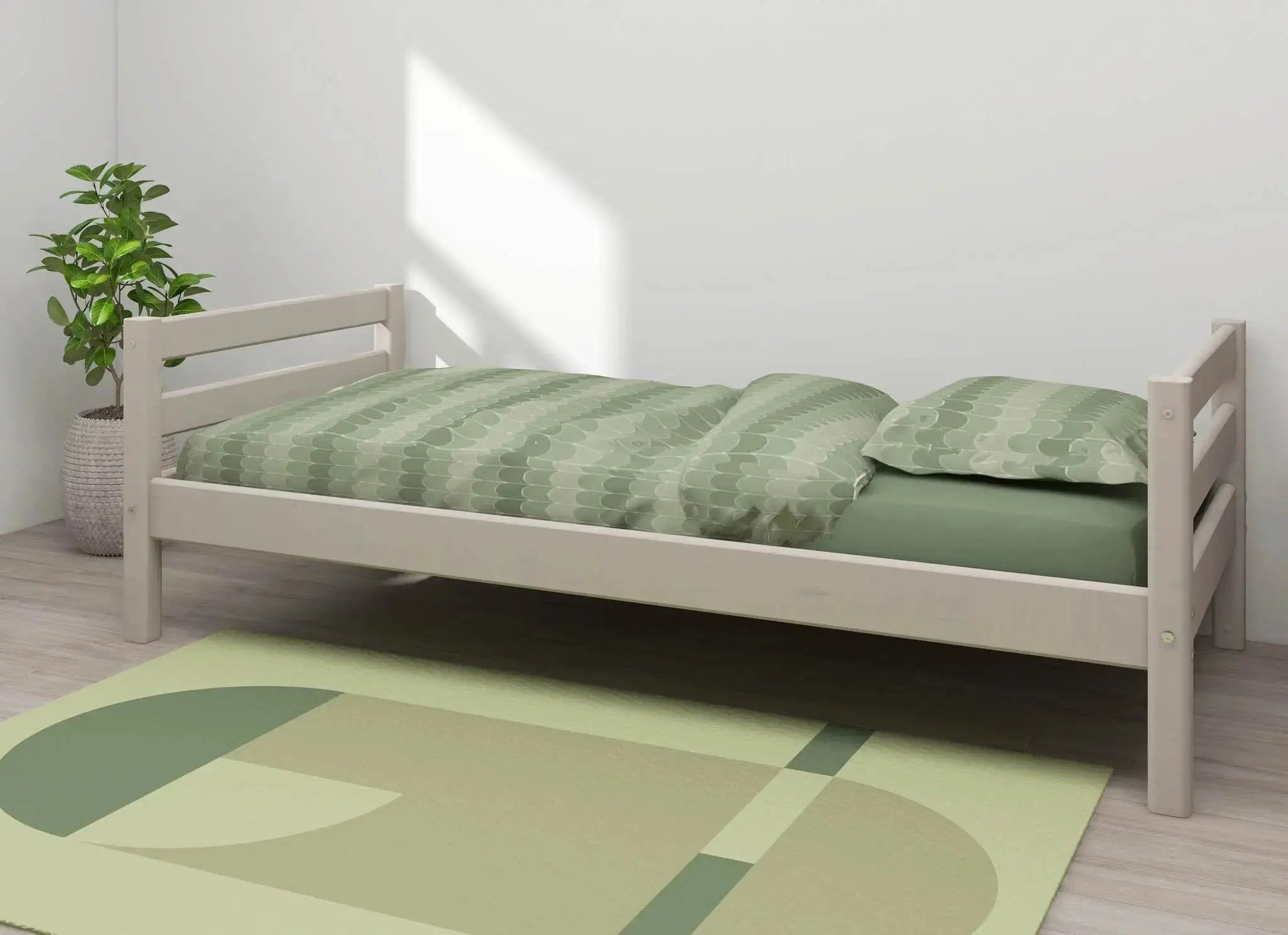 Single Bed, 90x200 cm, Grey SINGLE_BED 200 flexa-com.myshopify.com