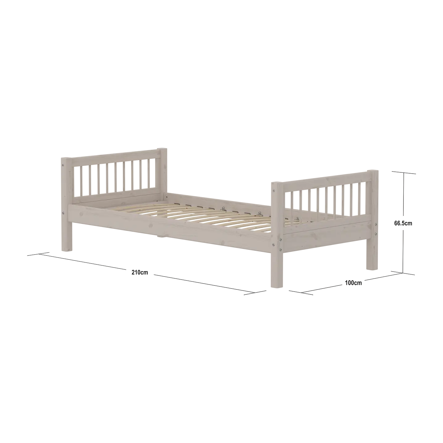 Single Bed, 90x200 cm, Grey SINGLE_BED 200 flexa-com.myshopify.com
