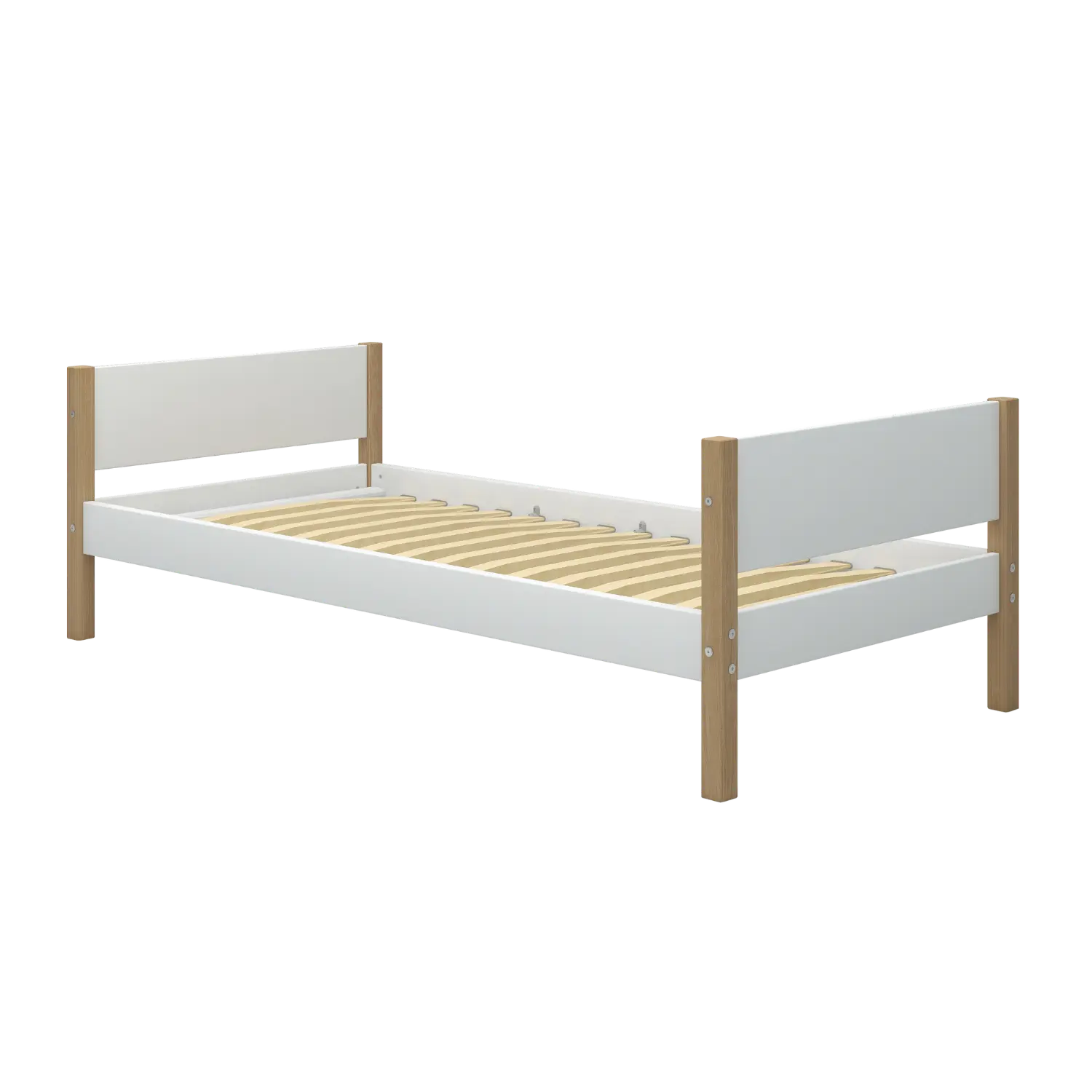 Single Bed, 90x200 cm, White/Oak SINGLE_BED 200 flexa-com.myshopify.com