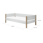 Single Bed, 90x200 cm, White/Oak SINGLE_BED 200 flexa-com.myshopify.com