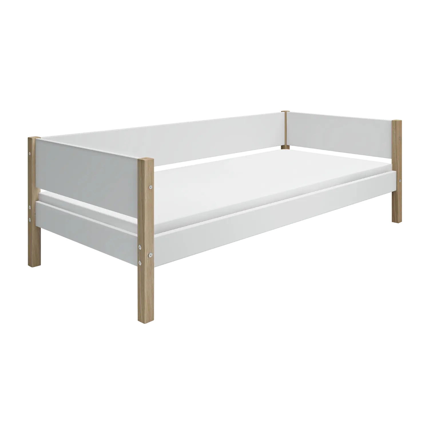Single Bed, 90x200 cm, White/Oak SINGLE_BED 200 flexa-com.myshopify.com