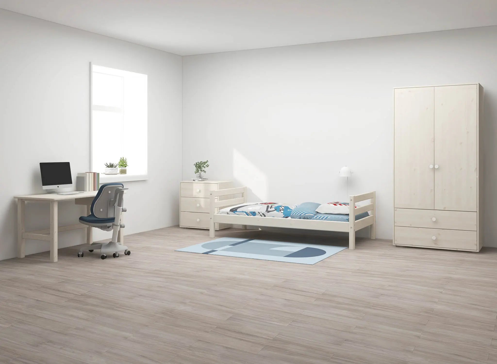 Single Bed, 90x200 cm, White SINGLE_BED 200 flexa-com.myshopify.com