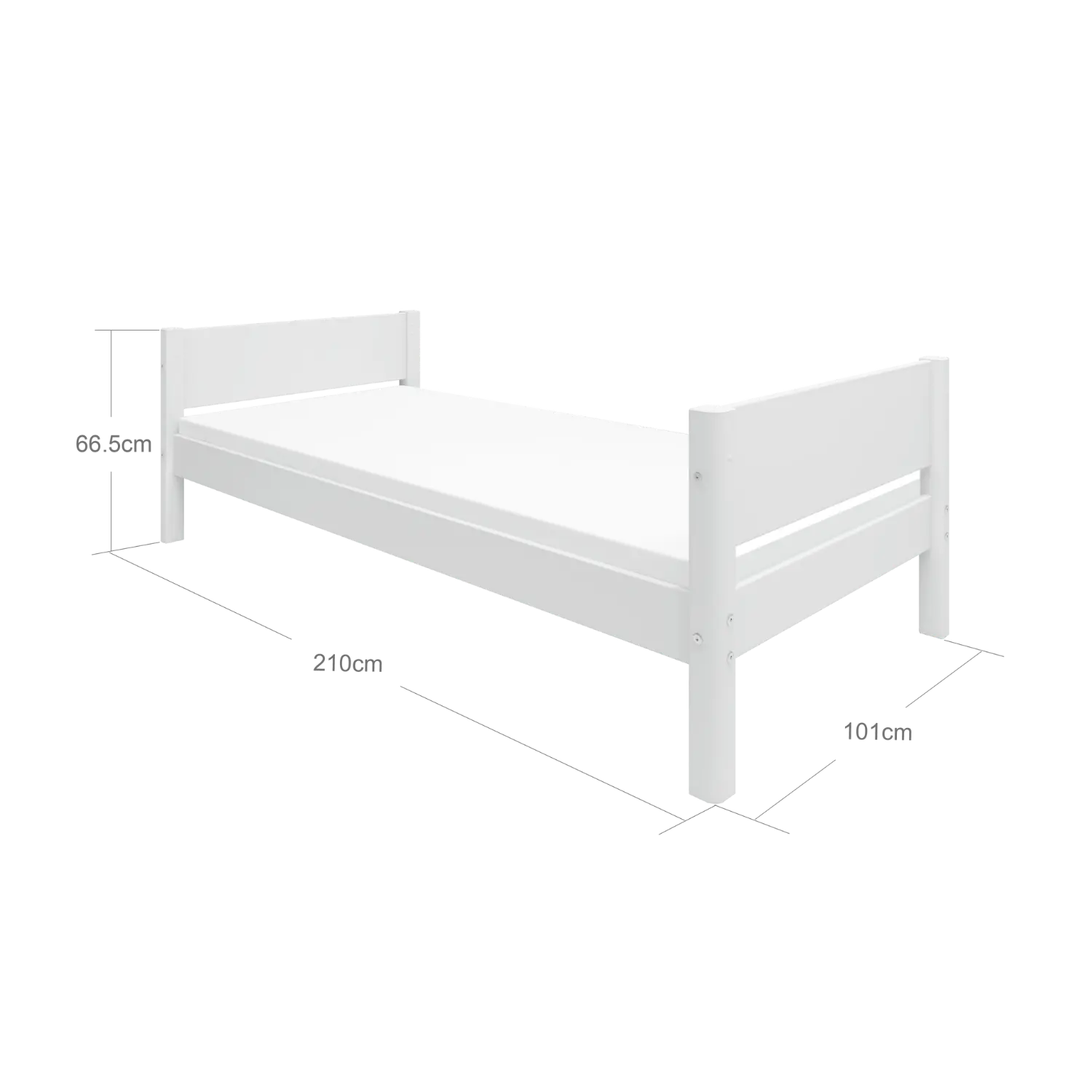 Single Bed, 90x200 cm, White SINGLE_BED 200 flexa-com.myshopify.com