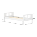 Single Bed with Crossbars, 90x200 cm, White SINGLE_BED 200 flexa-com.myshopify.com