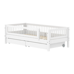 Single Bed with Crossbars, Storage and Safety Rail, 90x200 cm, White SINGLE_BED 200 flexa-com.myshopify.com