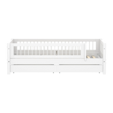 Single Bed with Crossbars, Storage and Safety Rail, 90x200 cm, White SINGLE_BED 200 flexa-com.myshopify.com