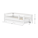 Single Bed with Crossbars, Storage and Safety Rail, 90x200 cm, White SINGLE_BED 200 flexa-com.myshopify.com