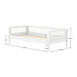 Single Bed with Crossbars and Safety Rail, 90x200 cm, White SINGLE_BED 200 flexa-com.myshopify.com