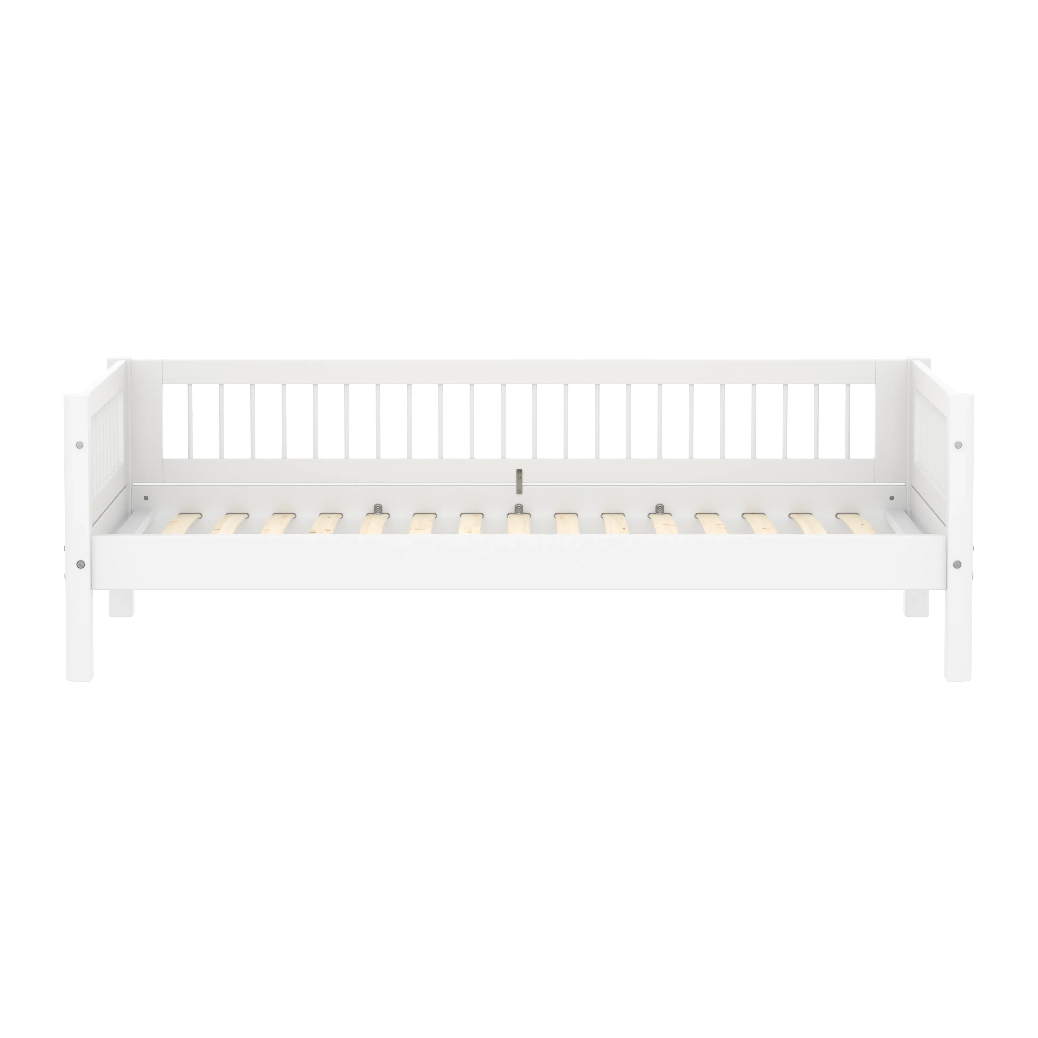 Single Bed with Crossbars and Safety Rail, 90x200 cm, White SINGLE_BED 200 flexa-com.myshopify.com