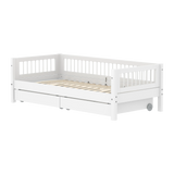 Single Bed with Crossbars and Storage, 90x200 cm, White SINGLE_BED 200 flexa-com.myshopify.com