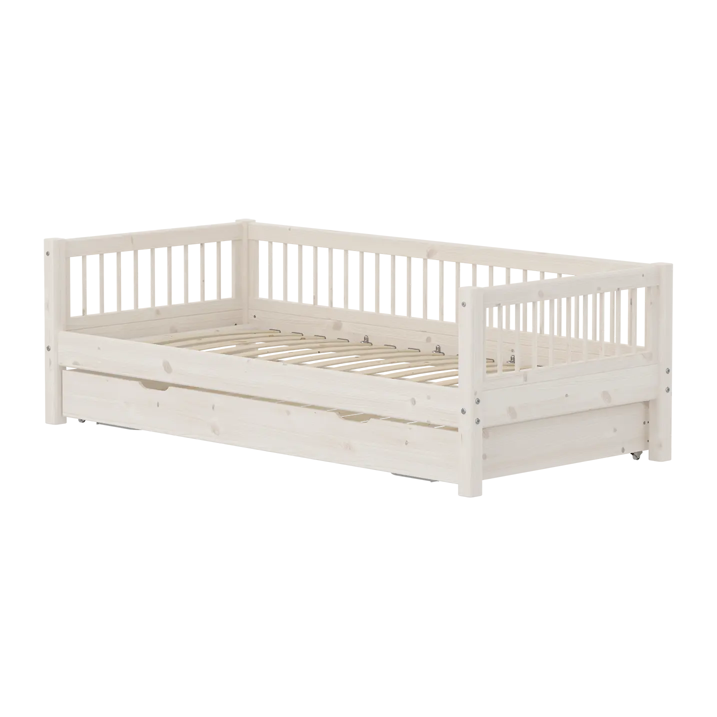Single Bed with Guest Bed, 90x200 cm, White SINGLE_BED 200 flexa-com.myshopify.com