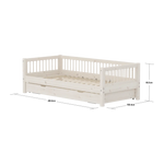 Single Bed with Guest Bed, 90x200 cm, White SINGLE_BED 200 flexa-com.myshopify.com