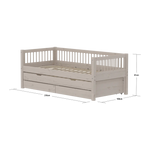 Single Bed with Guest Bed, Storage, 90x200 cm, Grey SINGLE_BED 200 flexa-com.myshopify.com