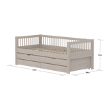 Single Bed with Guest Bed, Storage, 90x200 cm, Grey SINGLE_BED 200 flexa-com.myshopify.com