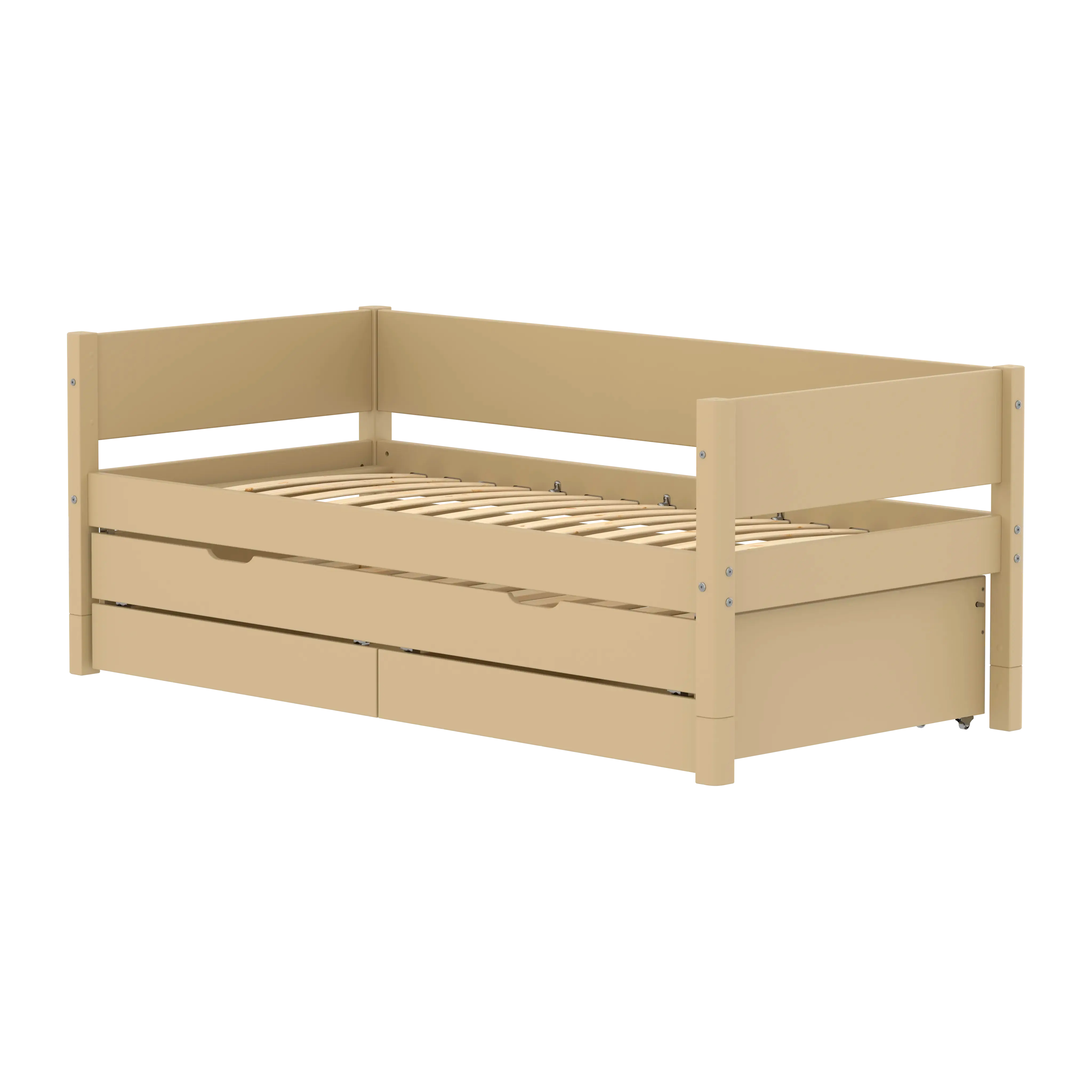 Single Bed with Pull-out Bed and Storage, 90x200 cm, Sand SINGLE_BED 200 flexa-com.myshopify.com