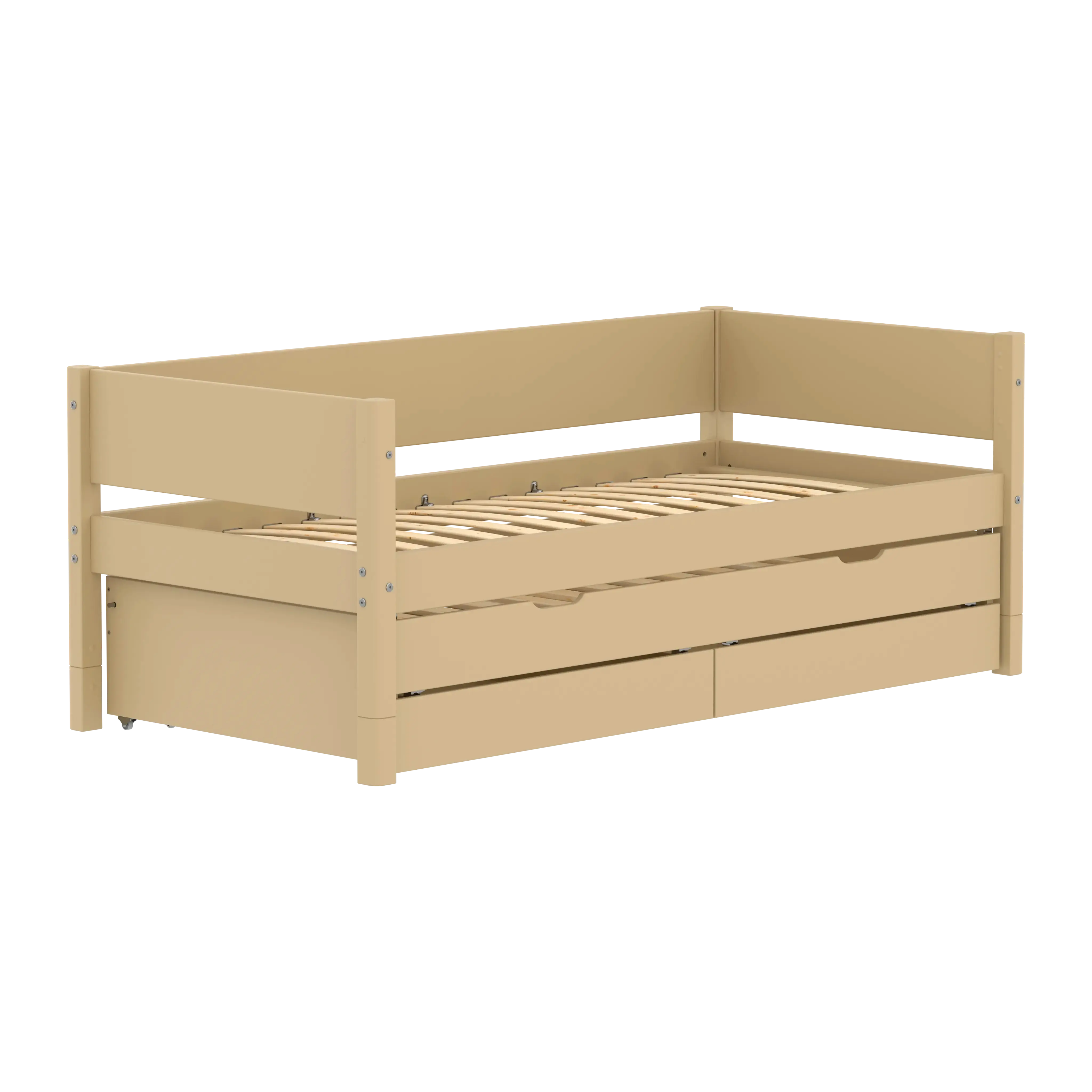 Single Bed with Pull-out Bed and Storage, 90x200 cm, Sand SINGLE_BED 200 flexa-com.myshopify.com