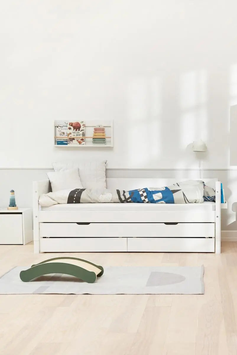 Single Bed with Pull-out Bed and Storage, 90x200 cm, White SINGLE_BED 200 flexa-com.myshopify.com