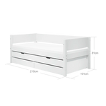 Single Bed with Pull-out Bed and Storage, 90x200 cm, White SINGLE_BED 200 flexa-com.myshopify.com