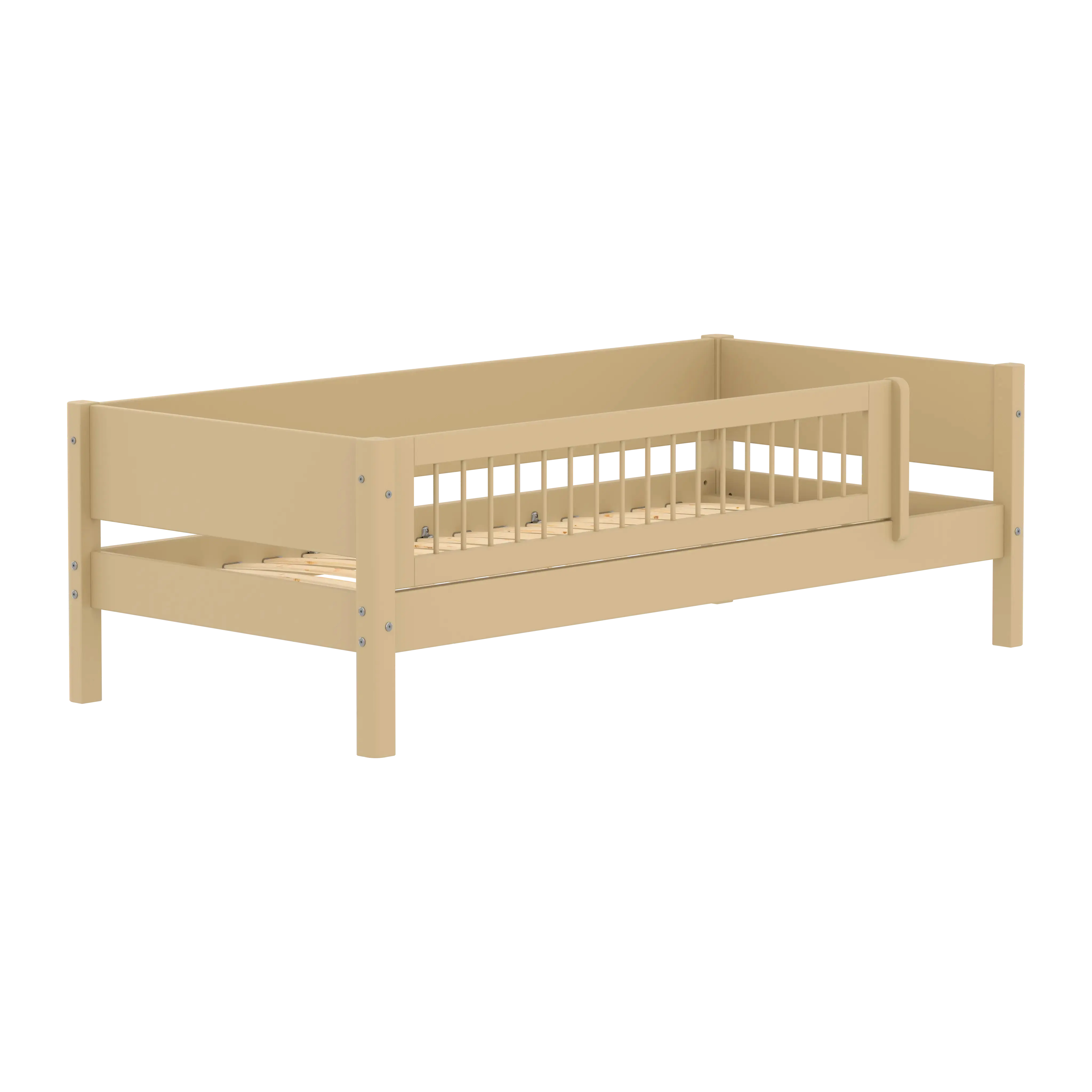 Single Bed with Safety Rail, 90x200 cm, Sand SINGLE_BED 90X200 flexa-com.myshopify.com