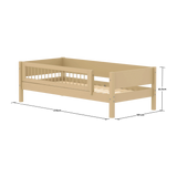 Single Bed with Safety Rail, 90x200 cm, Sand SINGLE_BED 90X200 flexa-com.myshopify.com