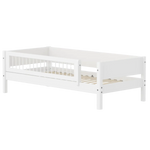Single Bed with Safety Rail, 90x200 cm, White FLEXA SINGLE_BED daybed-w-front-safety-rail-200x90cm-crossbars-f-wht   90X200 flexa-com.myshopify.com
