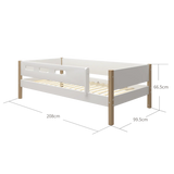 Single Bed with Safety Rail, 90x200 cm, White/Oak SINGLE_BED 200 flexa-com.myshopify.com