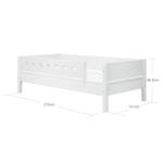 Single Bed with Safety Rail, 90x200 cm, White SINGLE_BED 200 flexa-com.myshopify.com