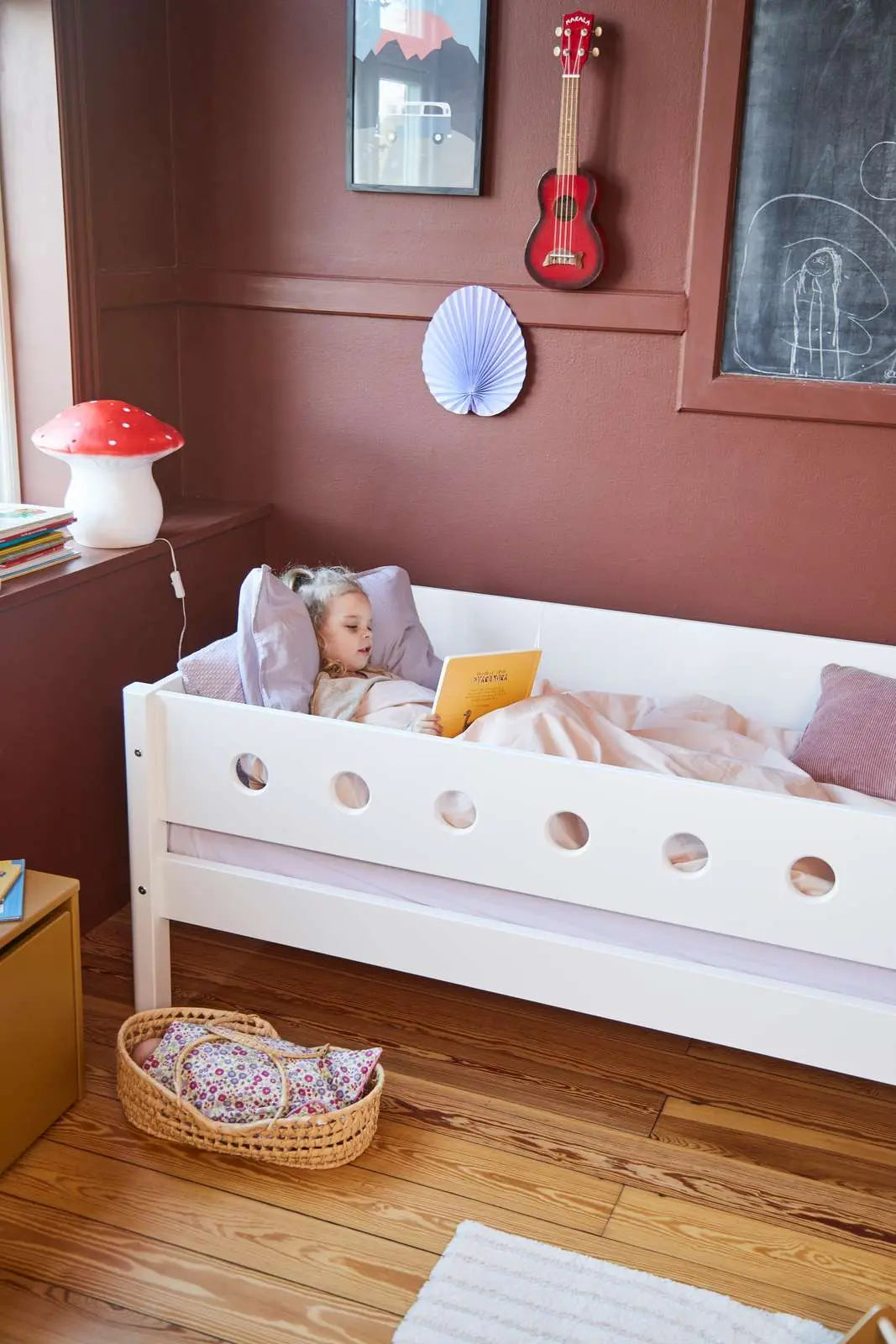 Single Bed with Safety Rail, 90x200 cm, White SINGLE_BED 200 flexa-com.myshopify.com