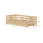 Single Bed with Safety Rail and Storage, 90x200 cm, Pine SINGLE_BED 200 flexa-com.myshopify.com