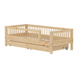 Single Bed with Safety Rails and Storage, 90x200 cm, Pine SINGLE_BED 200 flexa-com.myshopify.com