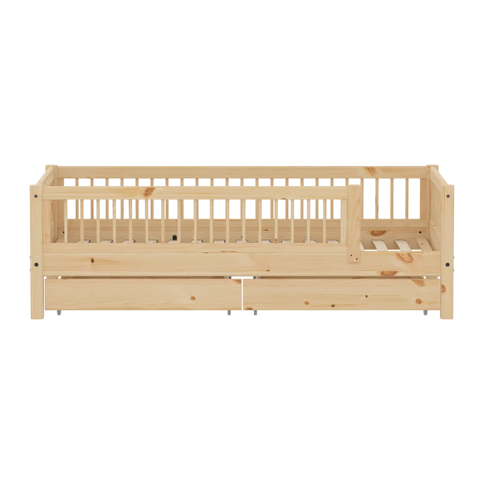 Single Bed with Safety Rails and Storage, 90x200 cm, Pine SINGLE_BED 200 flexa-com.myshopify.com