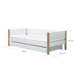 Single Bed with Storage, 90x200 cm, White/Oak SINGLE_BED 200 flexa-com.myshopify.com