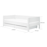 Single Bed with Storage, 90x200 cm, White SINGLE_BED 200 flexa-com.myshopify.com