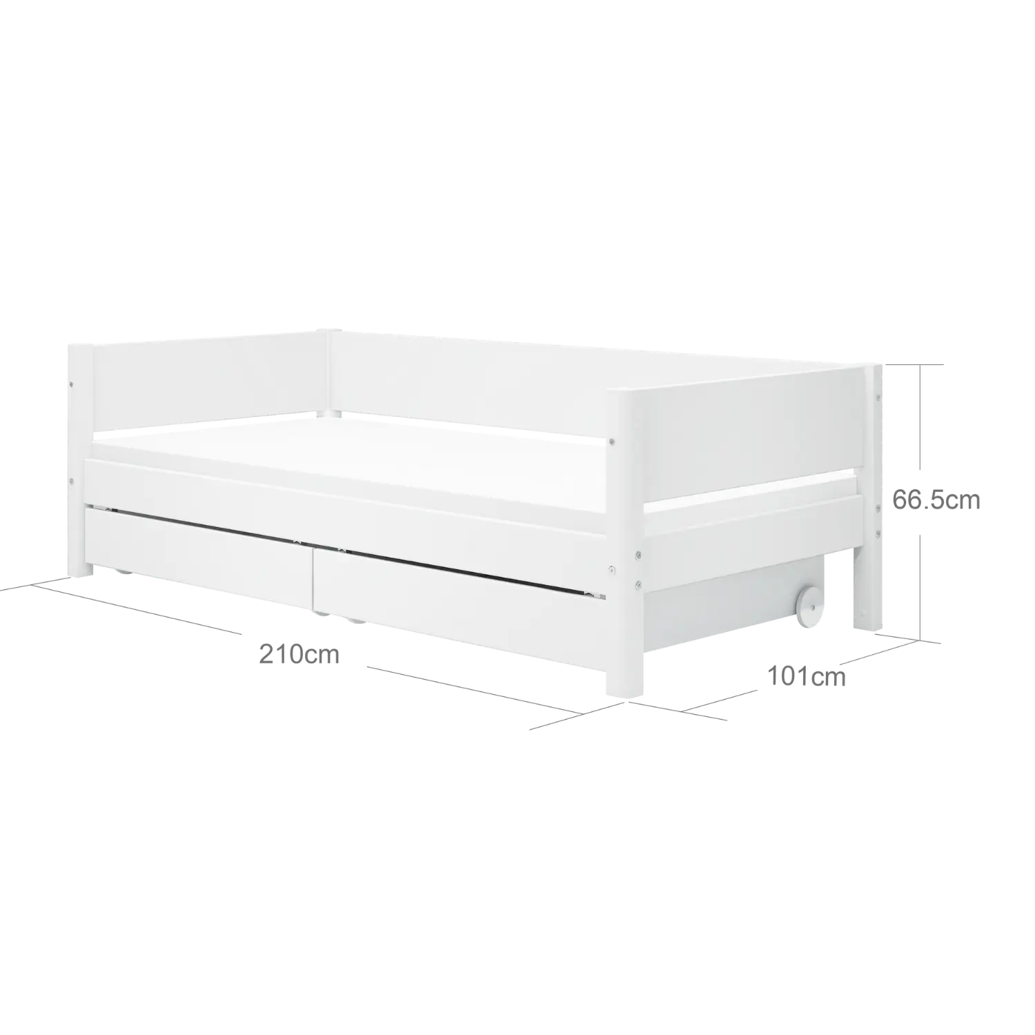Single Bed with Storage, 90x200 cm, White SINGLE_BED 200 flexa-com.myshopify.com