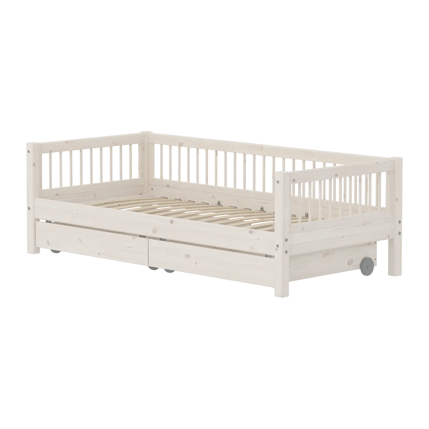 Single Bed with Storage, 90x200 cm, White SINGLE_BED 200 flexa-com.myshopify.com