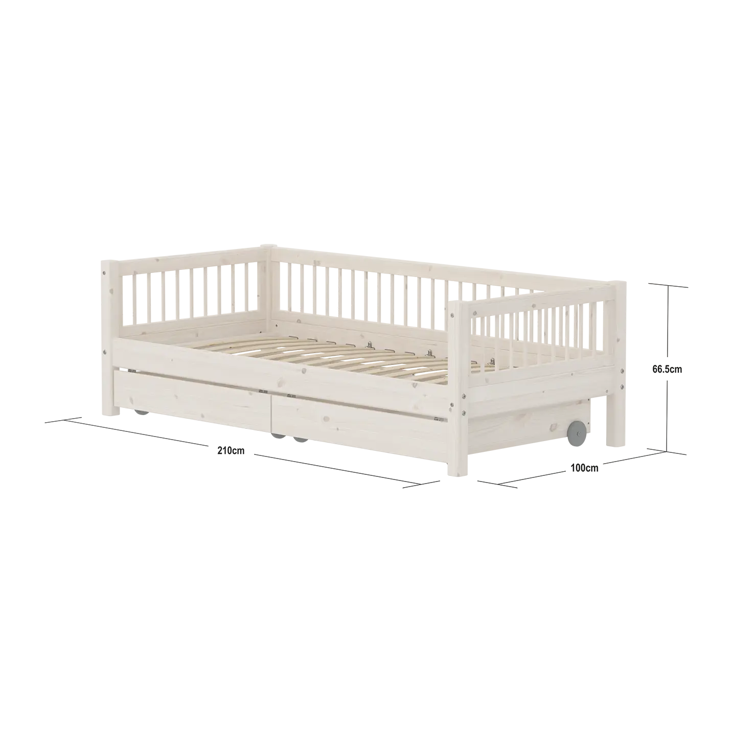 Single Bed with Storage, 90x200 cm, White SINGLE_BED 200 flexa-com.myshopify.com