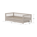 Single Bed with Storage and Safety Rail, 90x200 cm, Grey SINGLE_BED 200 flexa-com.myshopify.com