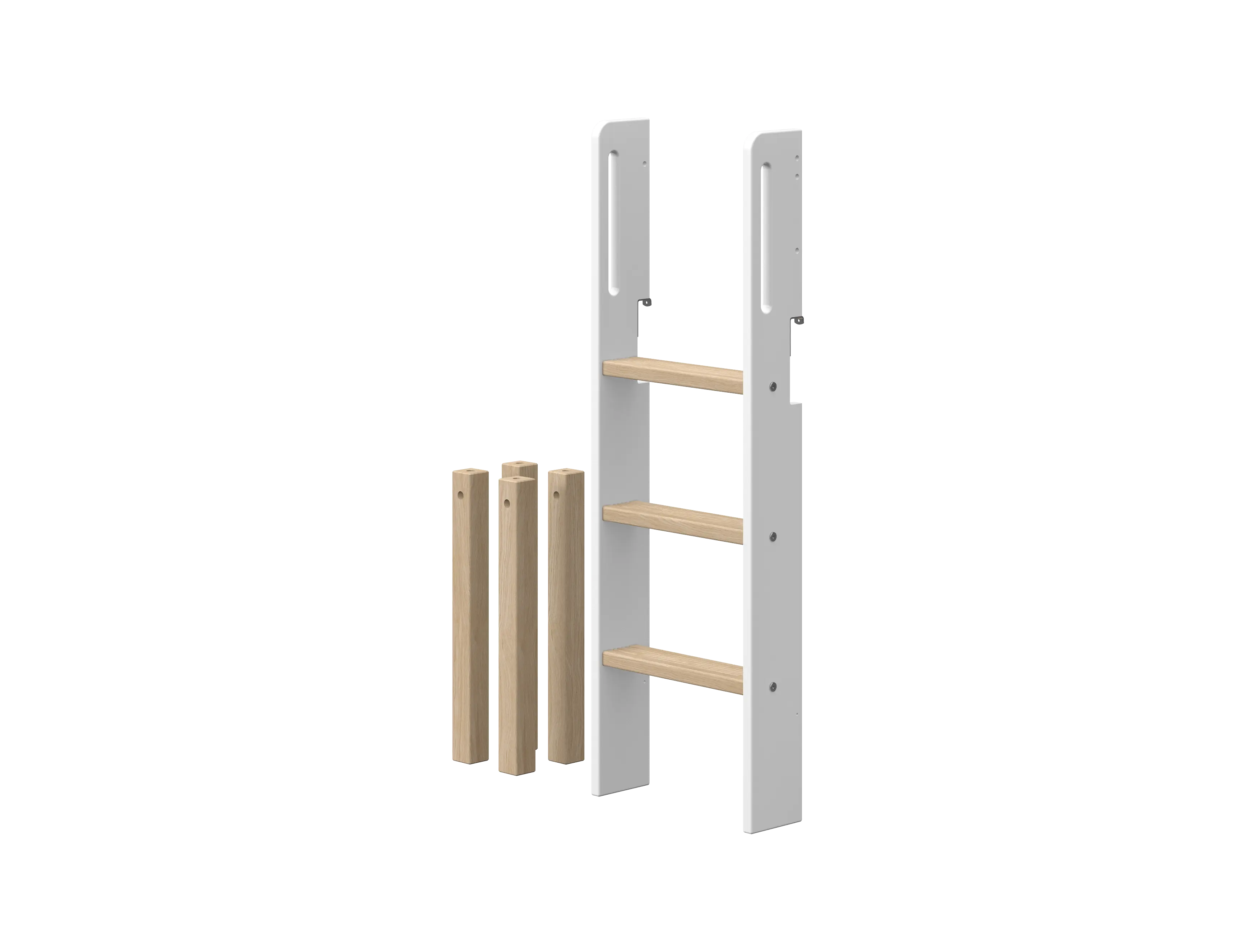 Straight Ladder and Legs for High Bed 120 cm, White/Oak LADDER_LEGS ACTIVE flexa-com.myshopify.com