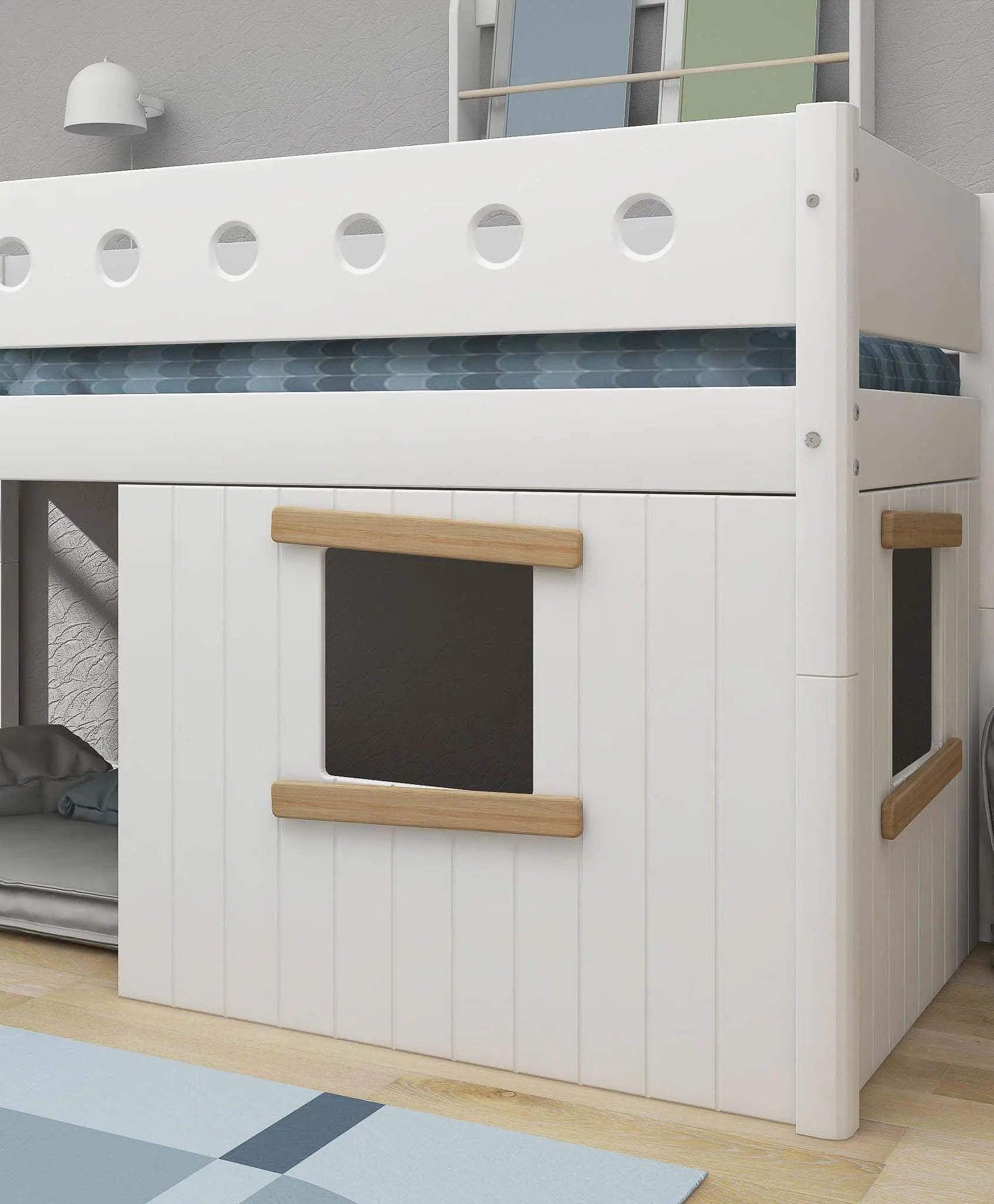 Treehouse Bed Fronts, Oak frame, WHITE & NOR ACCESSORIES ACTIVE flexa-com.myshopify.com