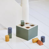 Wooden Shape Sorting box, 10 pcs, Handpainted, Green PLAY ACTIVE flexa-com.myshopify.com
